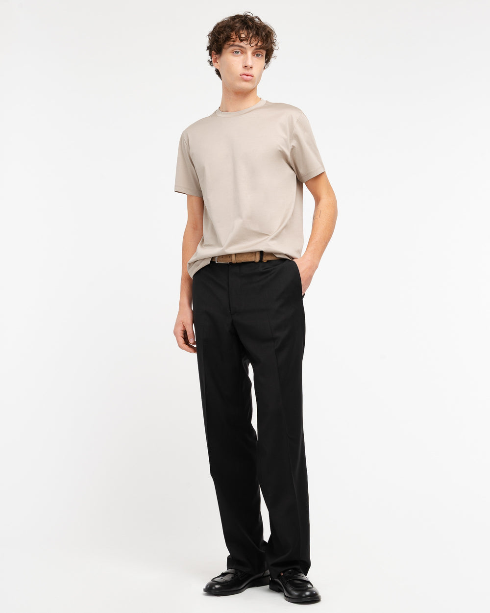 beige cotton jersey t-shirt